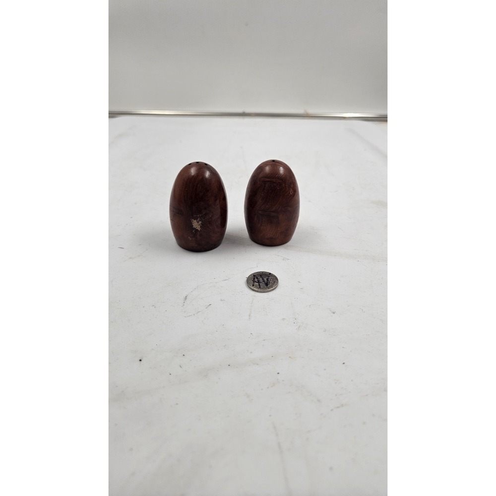 Vintage California Redwood Salt & Pepper Shakers 2" Tall